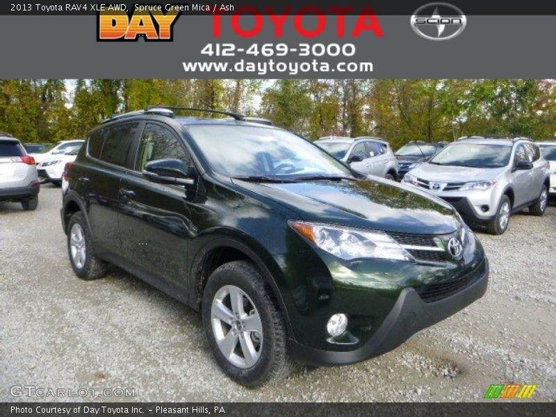 Spruce Green Mica / Ash 2013 Toyota RAV4 XLE AWD