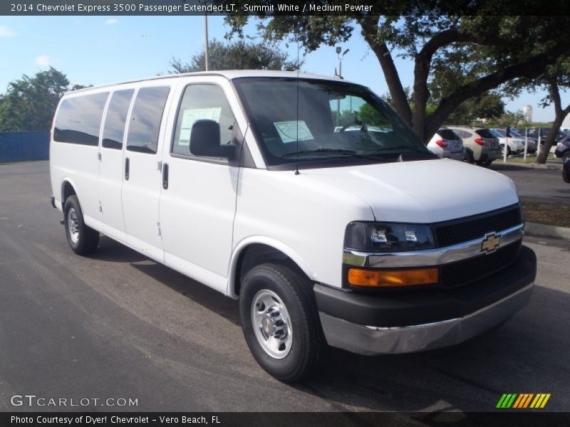 Summit White / Medium Pewter 2014 Chevrolet Express 3500 Passenger Extended LT
