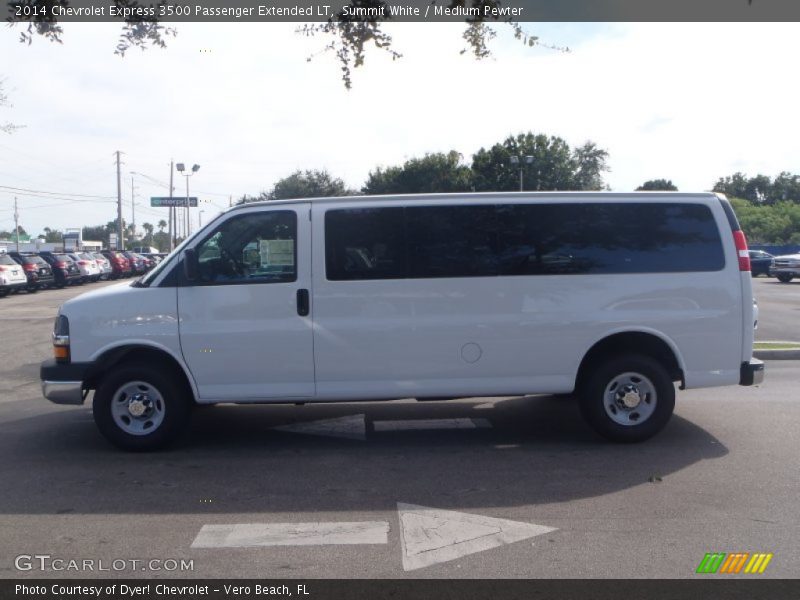 Summit White / Medium Pewter 2014 Chevrolet Express 3500 Passenger Extended LT