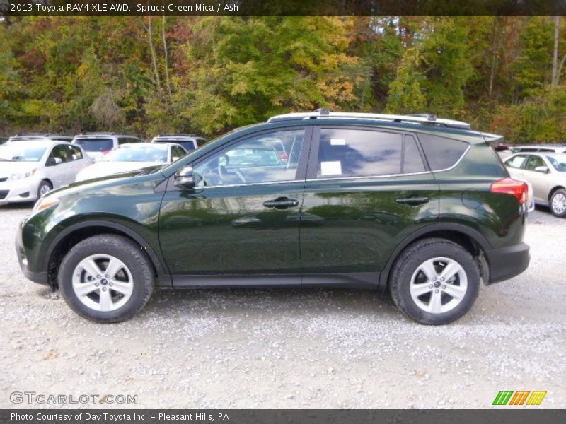 Spruce Green Mica / Ash 2013 Toyota RAV4 XLE AWD