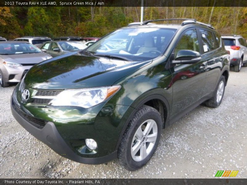 Spruce Green Mica / Ash 2013 Toyota RAV4 XLE AWD