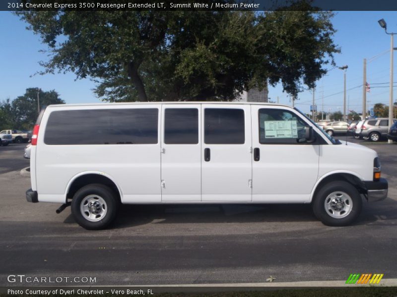 Summit White / Medium Pewter 2014 Chevrolet Express 3500 Passenger Extended LT