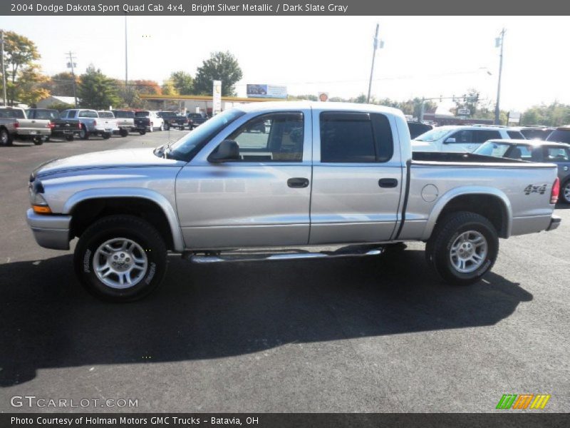 Bright Silver Metallic / Dark Slate Gray 2004 Dodge Dakota Sport Quad Cab 4x4