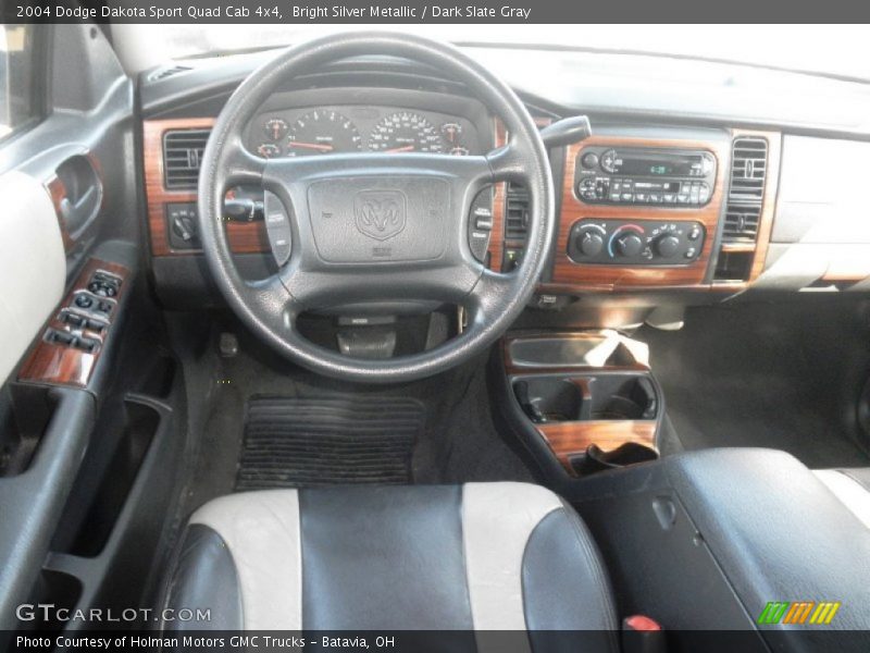 Bright Silver Metallic / Dark Slate Gray 2004 Dodge Dakota Sport Quad Cab 4x4