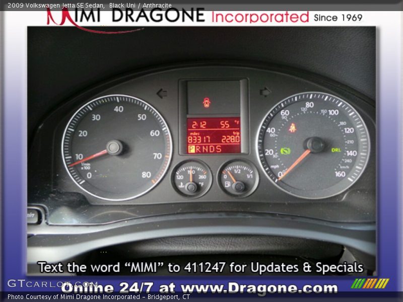 Black Uni / Anthracite 2009 Volkswagen Jetta SE Sedan