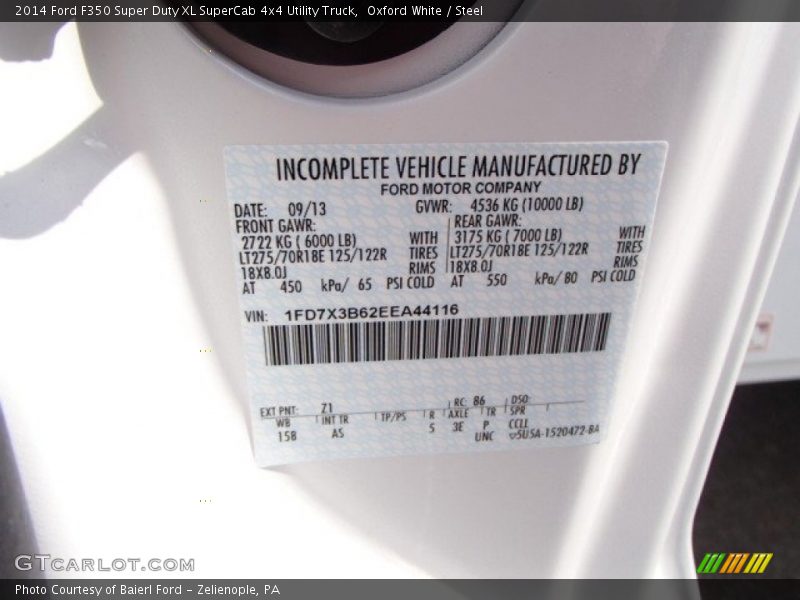 Oxford White / Steel 2014 Ford F350 Super Duty XL SuperCab 4x4 Utility Truck