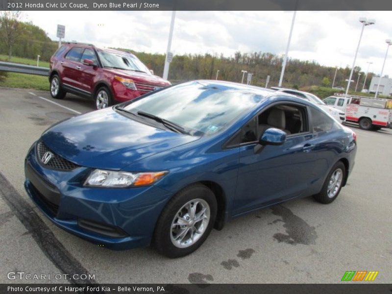 Dyno Blue Pearl / Stone 2012 Honda Civic LX Coupe