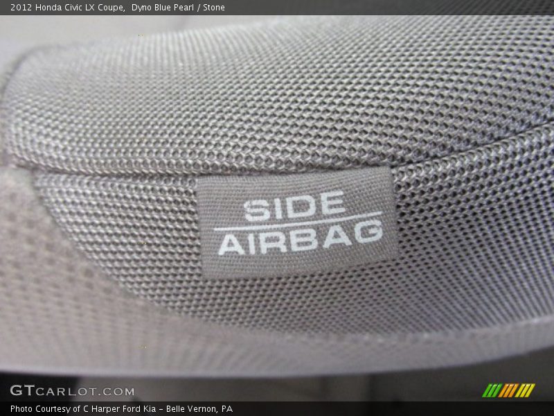 Dyno Blue Pearl / Stone 2012 Honda Civic LX Coupe