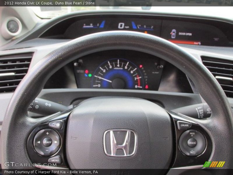 Dyno Blue Pearl / Stone 2012 Honda Civic LX Coupe