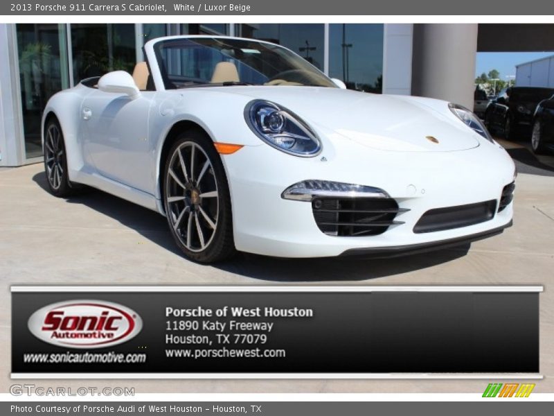 White / Luxor Beige 2013 Porsche 911 Carrera S Cabriolet