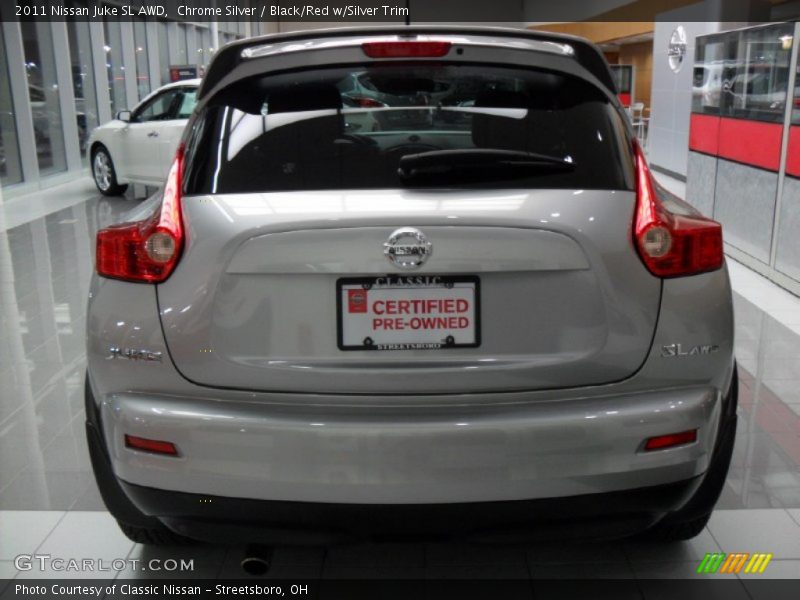 Chrome Silver / Black/Red w/Silver Trim 2011 Nissan Juke SL AWD