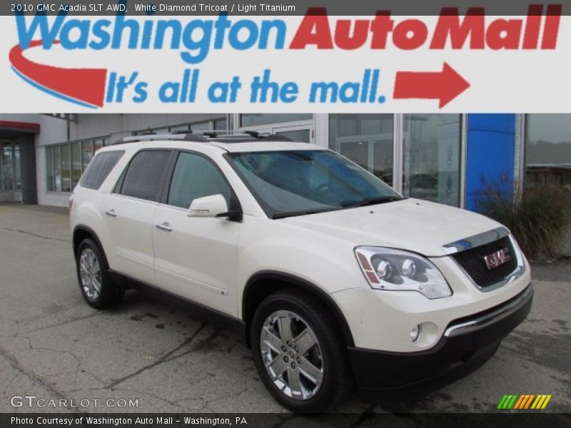 White Diamond Tricoat / Light Titanium 2010 GMC Acadia SLT AWD