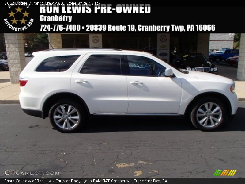 Stone White / Black 2012 Dodge Durango Crew AWD