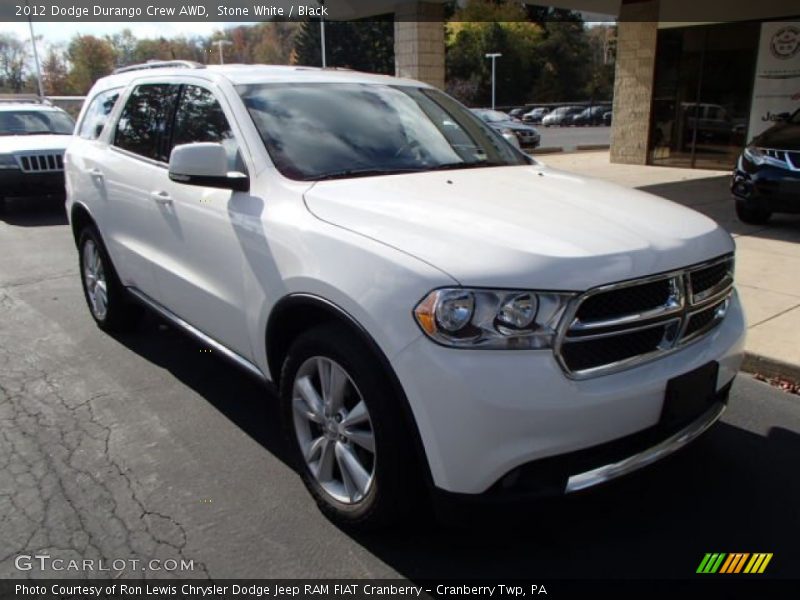 Stone White / Black 2012 Dodge Durango Crew AWD