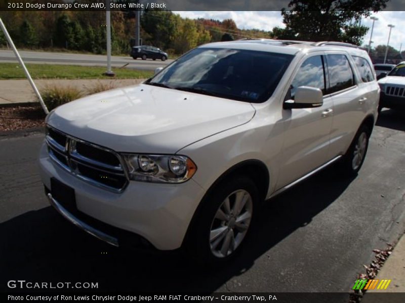 Stone White / Black 2012 Dodge Durango Crew AWD