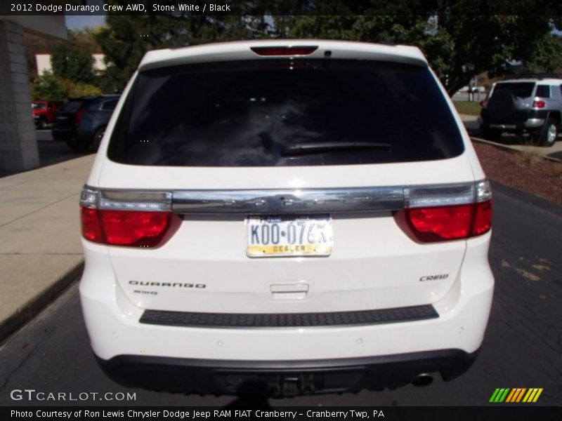 Stone White / Black 2012 Dodge Durango Crew AWD