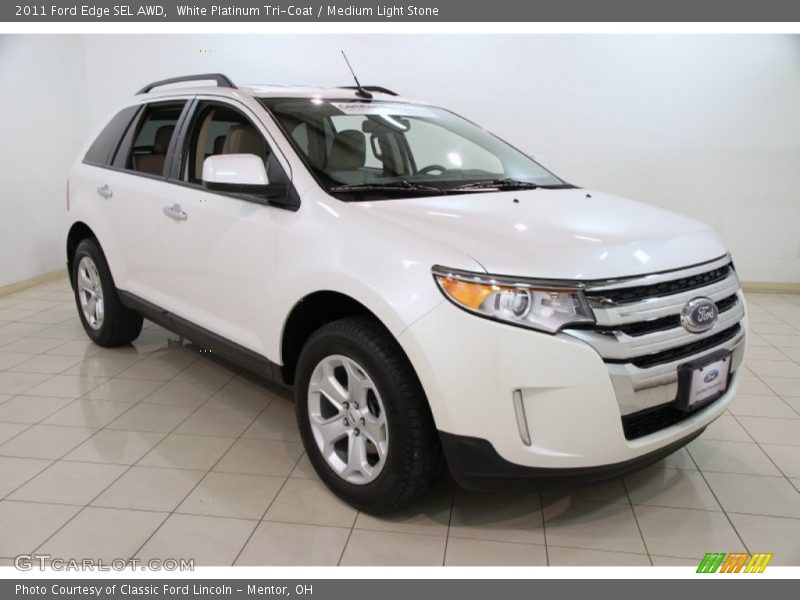 White Platinum Tri-Coat / Medium Light Stone 2011 Ford Edge SEL AWD