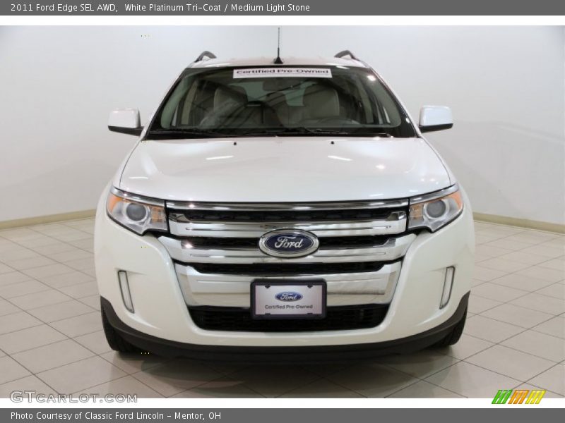 White Platinum Tri-Coat / Medium Light Stone 2011 Ford Edge SEL AWD