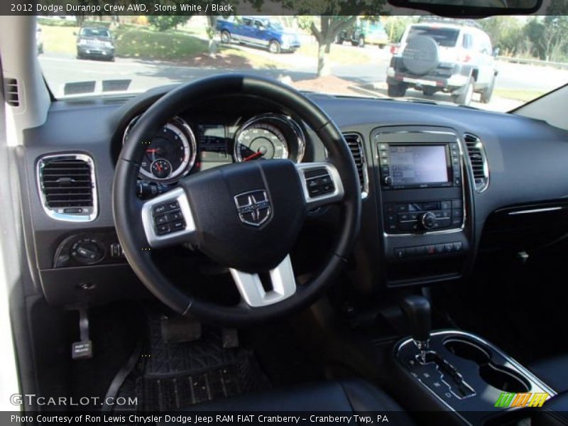 Stone White / Black 2012 Dodge Durango Crew AWD