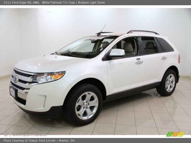 White Platinum Tri-Coat / Medium Light Stone 2011 Ford Edge SEL AWD