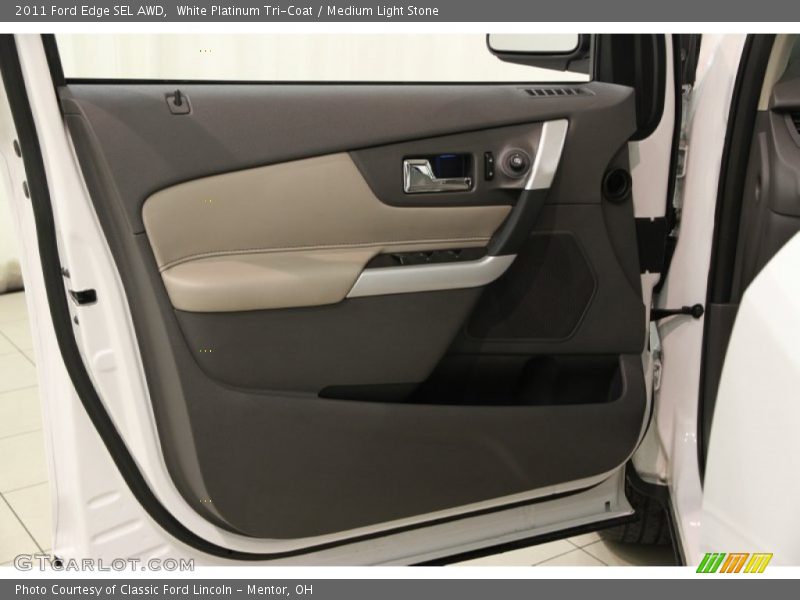 White Platinum Tri-Coat / Medium Light Stone 2011 Ford Edge SEL AWD
