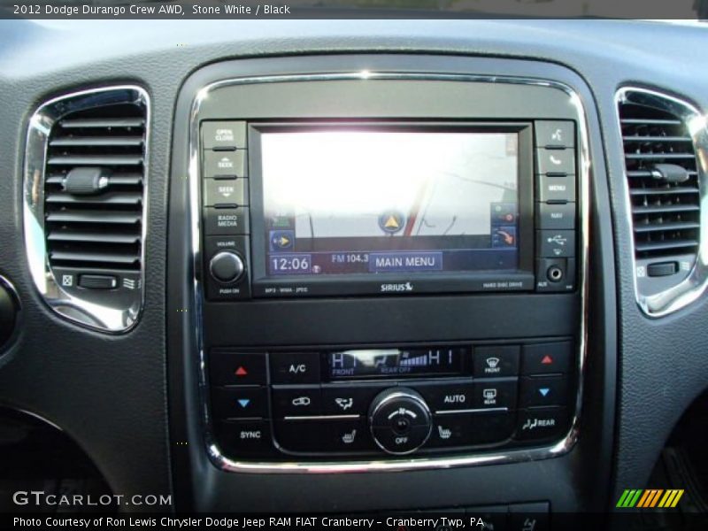 Stone White / Black 2012 Dodge Durango Crew AWD