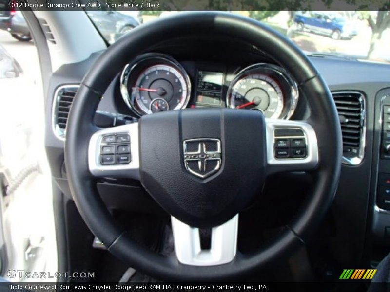 Stone White / Black 2012 Dodge Durango Crew AWD
