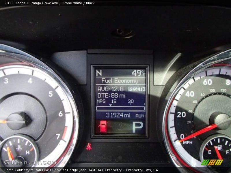 Stone White / Black 2012 Dodge Durango Crew AWD
