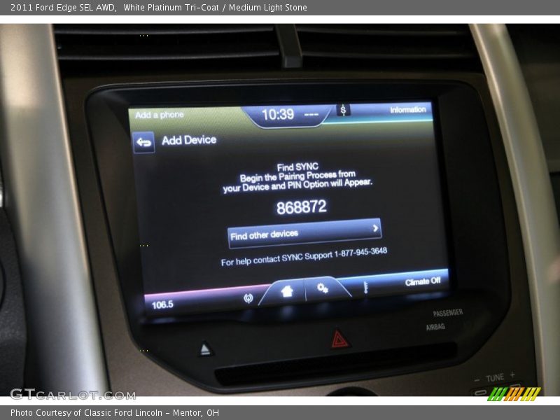 White Platinum Tri-Coat / Medium Light Stone 2011 Ford Edge SEL AWD