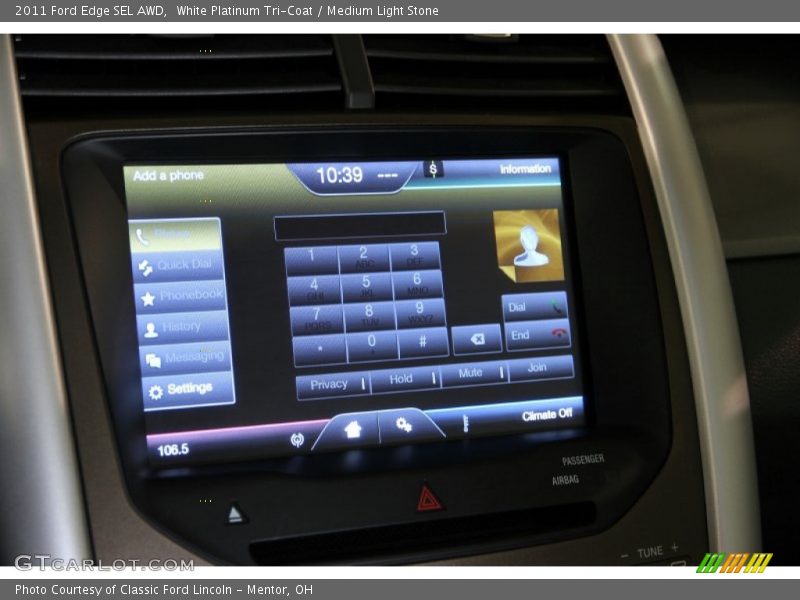 White Platinum Tri-Coat / Medium Light Stone 2011 Ford Edge SEL AWD