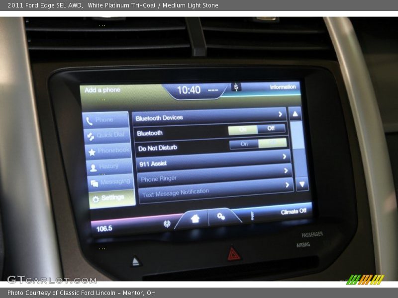 White Platinum Tri-Coat / Medium Light Stone 2011 Ford Edge SEL AWD