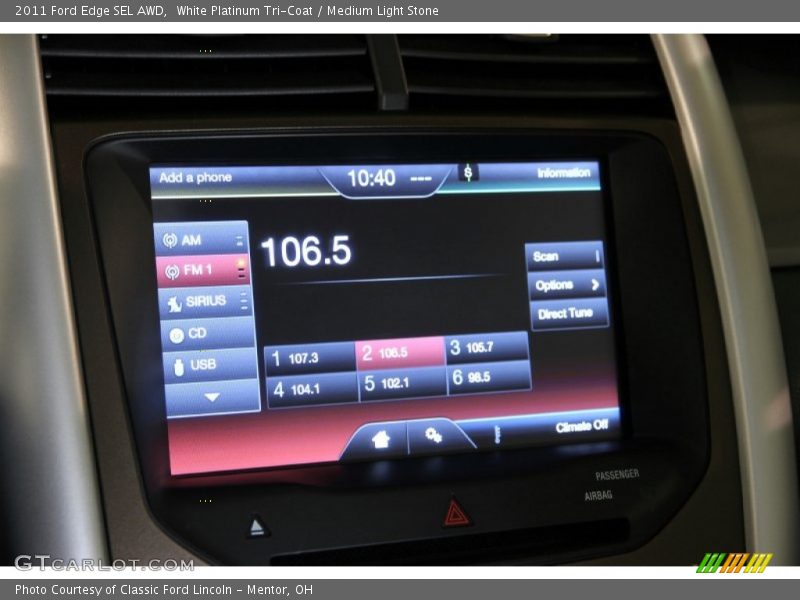 White Platinum Tri-Coat / Medium Light Stone 2011 Ford Edge SEL AWD