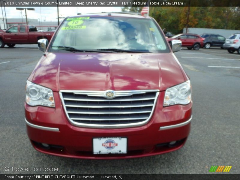 Deep Cherry Red Crystal Pearl / Medium Pebble Beige/Cream 2010 Chrysler Town & Country Limited