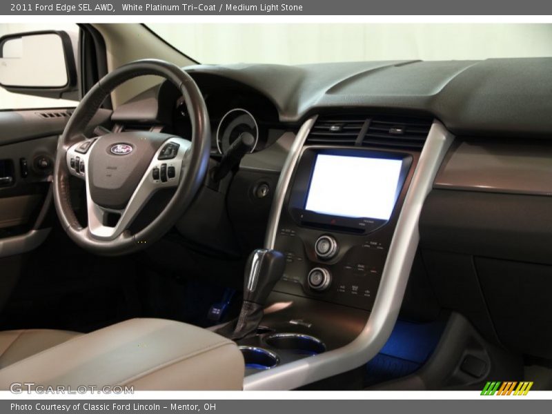 White Platinum Tri-Coat / Medium Light Stone 2011 Ford Edge SEL AWD