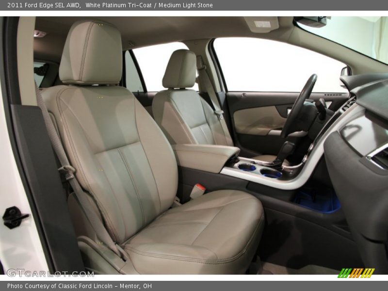 White Platinum Tri-Coat / Medium Light Stone 2011 Ford Edge SEL AWD