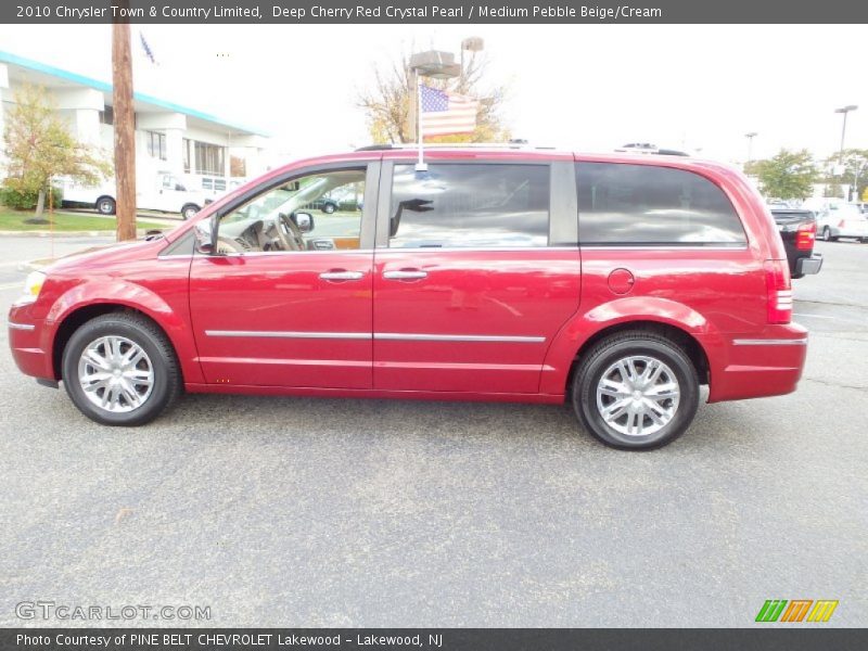 Deep Cherry Red Crystal Pearl / Medium Pebble Beige/Cream 2010 Chrysler Town & Country Limited