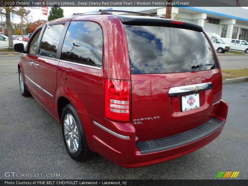 Deep Cherry Red Crystal Pearl / Medium Pebble Beige/Cream 2010 Chrysler Town & Country Limited