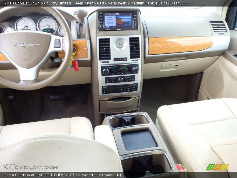 Deep Cherry Red Crystal Pearl / Medium Pebble Beige/Cream 2010 Chrysler Town & Country Limited