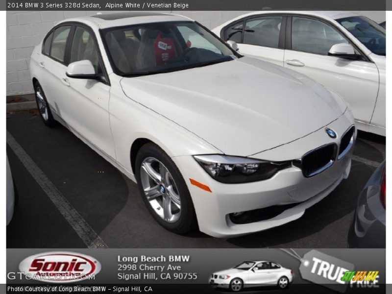 Alpine White / Venetian Beige 2014 BMW 3 Series 328d Sedan