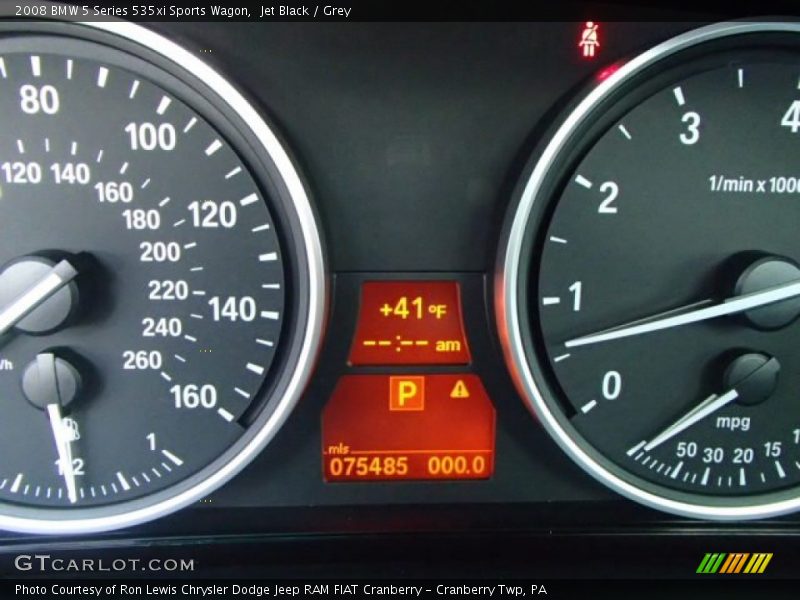 Jet Black / Grey 2008 BMW 5 Series 535xi Sports Wagon