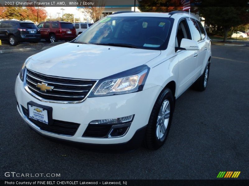 White / Ebony 2013 Chevrolet Traverse LT AWD
