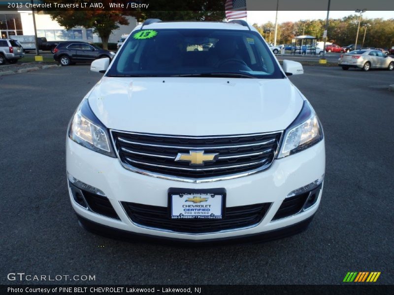 White / Ebony 2013 Chevrolet Traverse LT AWD