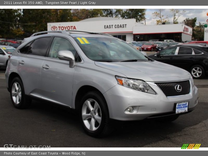 Tungsten Silver Pearl / Light Gray 2011 Lexus RX 350 AWD