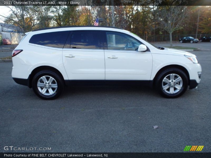 White / Ebony 2013 Chevrolet Traverse LT AWD