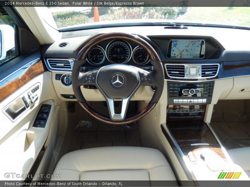 Polar White / Silk Beige/Espresso Brown 2014 Mercedes-Benz E 350 Sedan