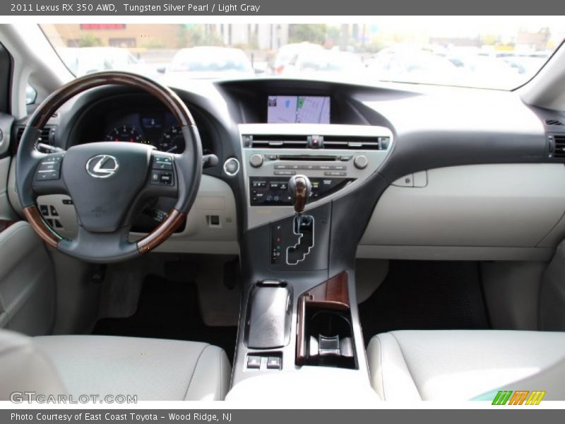 Tungsten Silver Pearl / Light Gray 2011 Lexus RX 350 AWD