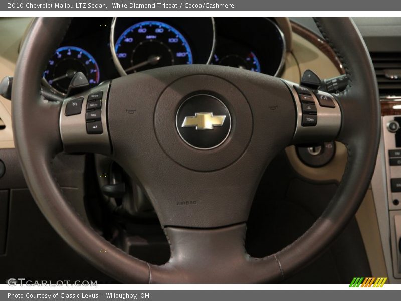 White Diamond Tricoat / Cocoa/Cashmere 2010 Chevrolet Malibu LTZ Sedan