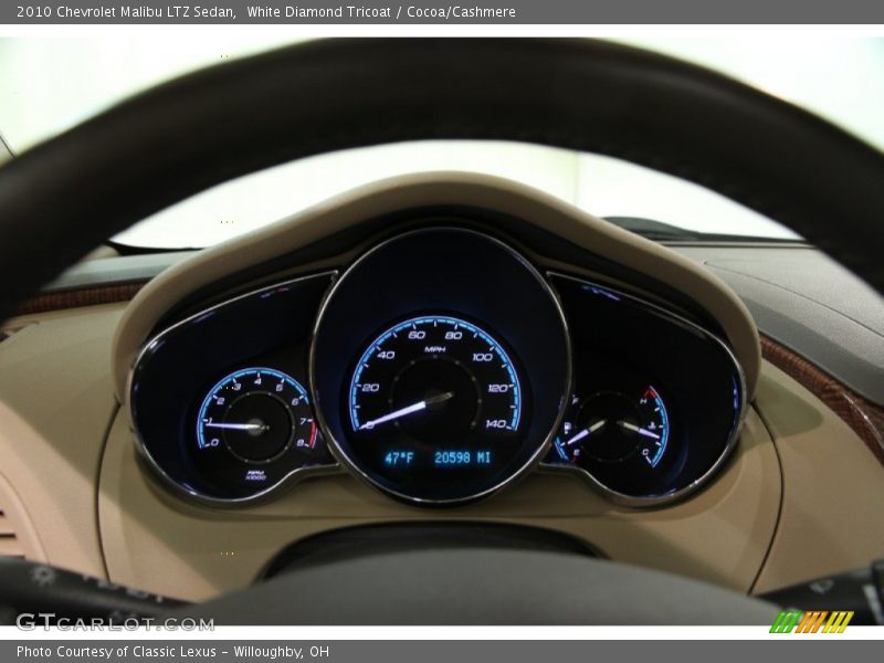 White Diamond Tricoat / Cocoa/Cashmere 2010 Chevrolet Malibu LTZ Sedan
