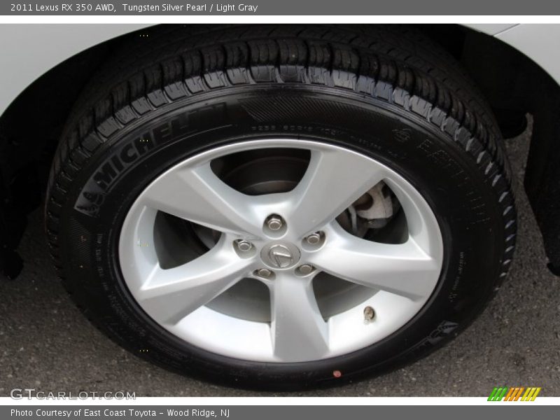 Tungsten Silver Pearl / Light Gray 2011 Lexus RX 350 AWD