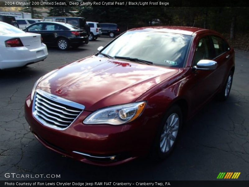 Deep Cherry Red Crystal Pearl / Black/Light Frost Beige 2014 Chrysler 200 Limited Sedan